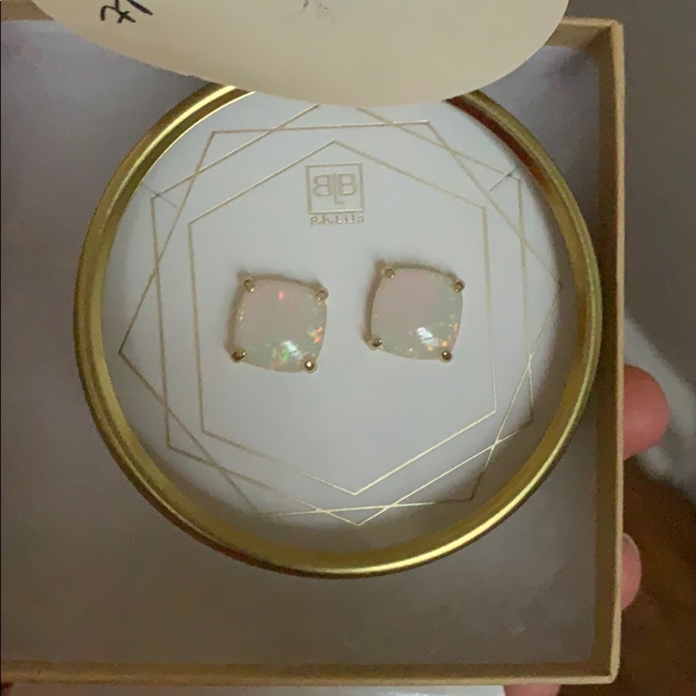 Opal Stud Earrings - image 1